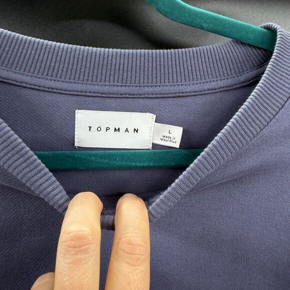 EUC Topman Men's Co-Ord Color Block Sweatshirt Blue Size L - Picture 2 of 8